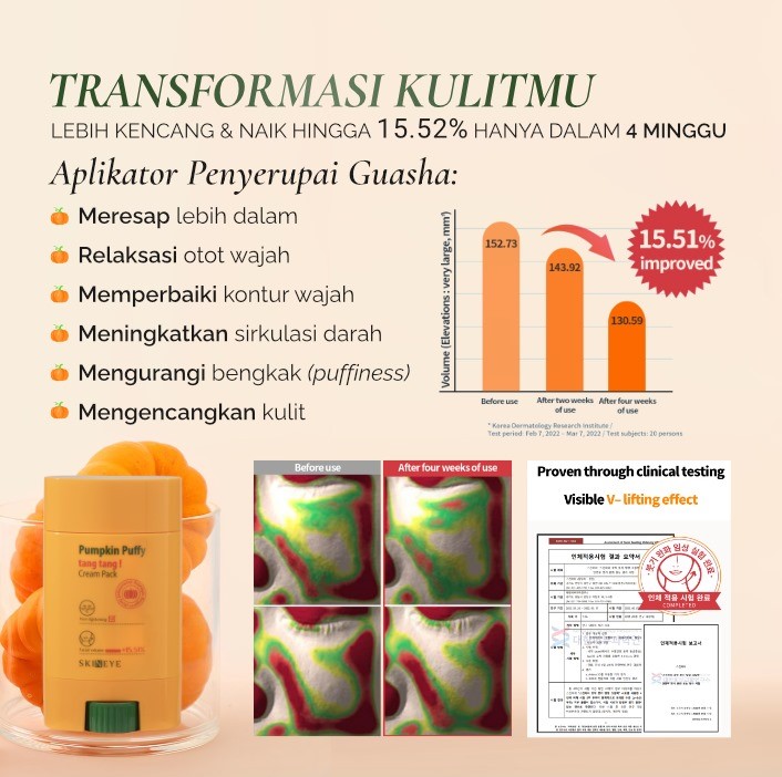 Skineye Pumpkin Puffy Tang Tang Cream - Hydrating & Smoothing Pack 65gr - Image 4