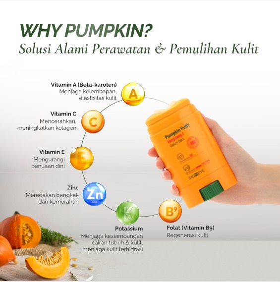 Skineye Pumpkin Puffy Tang Tang Cream - Hydrating & Smoothing Pack 65gr - Image 7